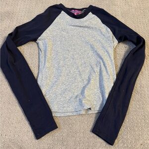 Women’s edikted baseball shirt long sleeve size XS blue and grey.
